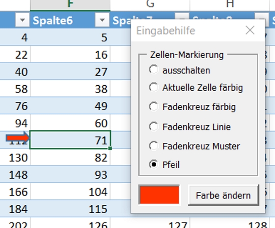 Anzeigehilfe "Pfeil"